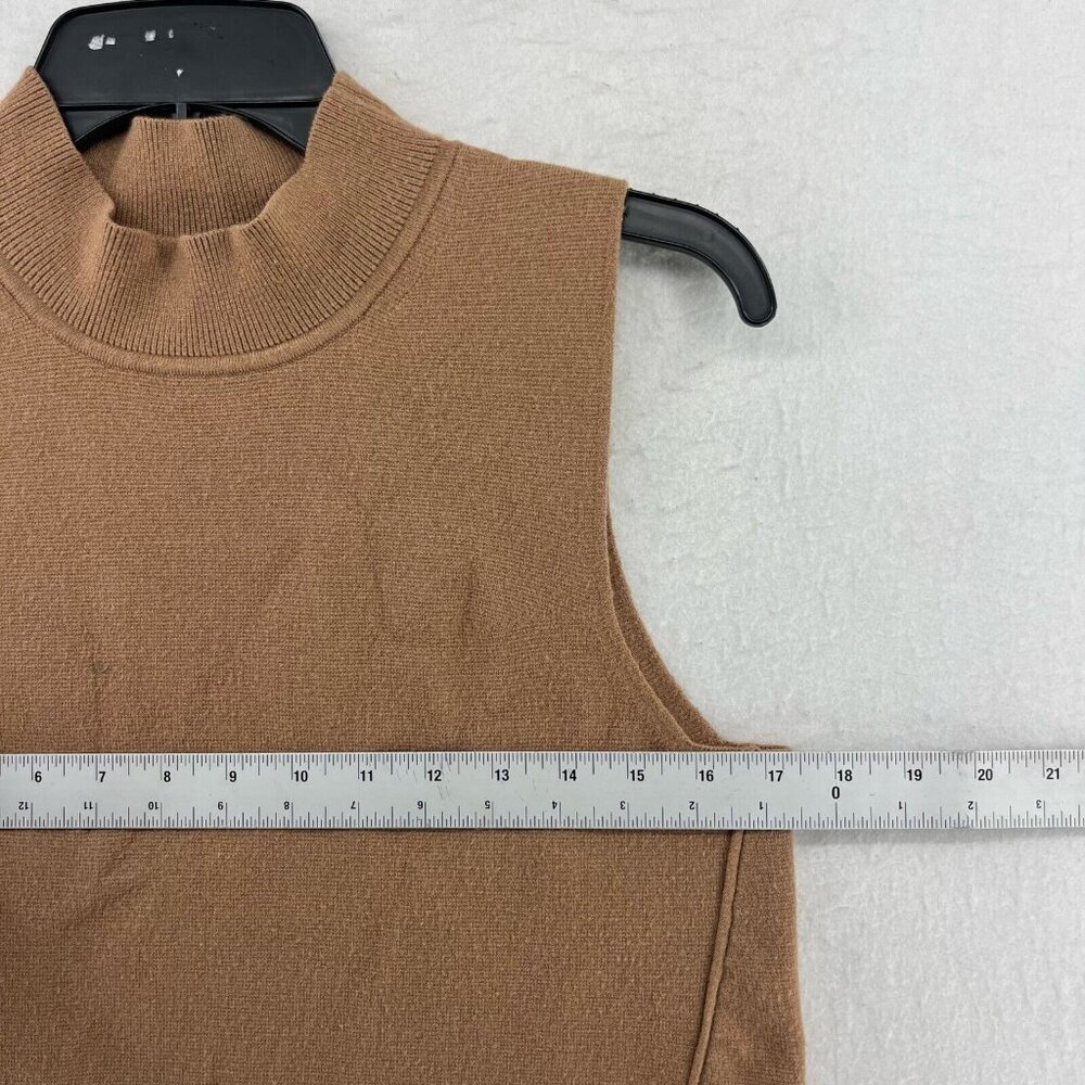 Banana Republic Tank Top Women M Brown Sleeveless Knit Mock Minimalist Preppy - Picture 3 of 10